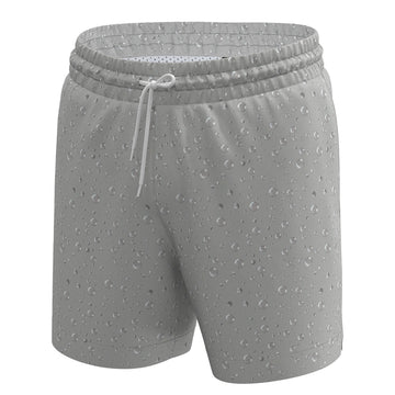 Man’s SET light gray drop print anatomic swim shorts, quick-dry men’s swimwear with mesh lining, front view