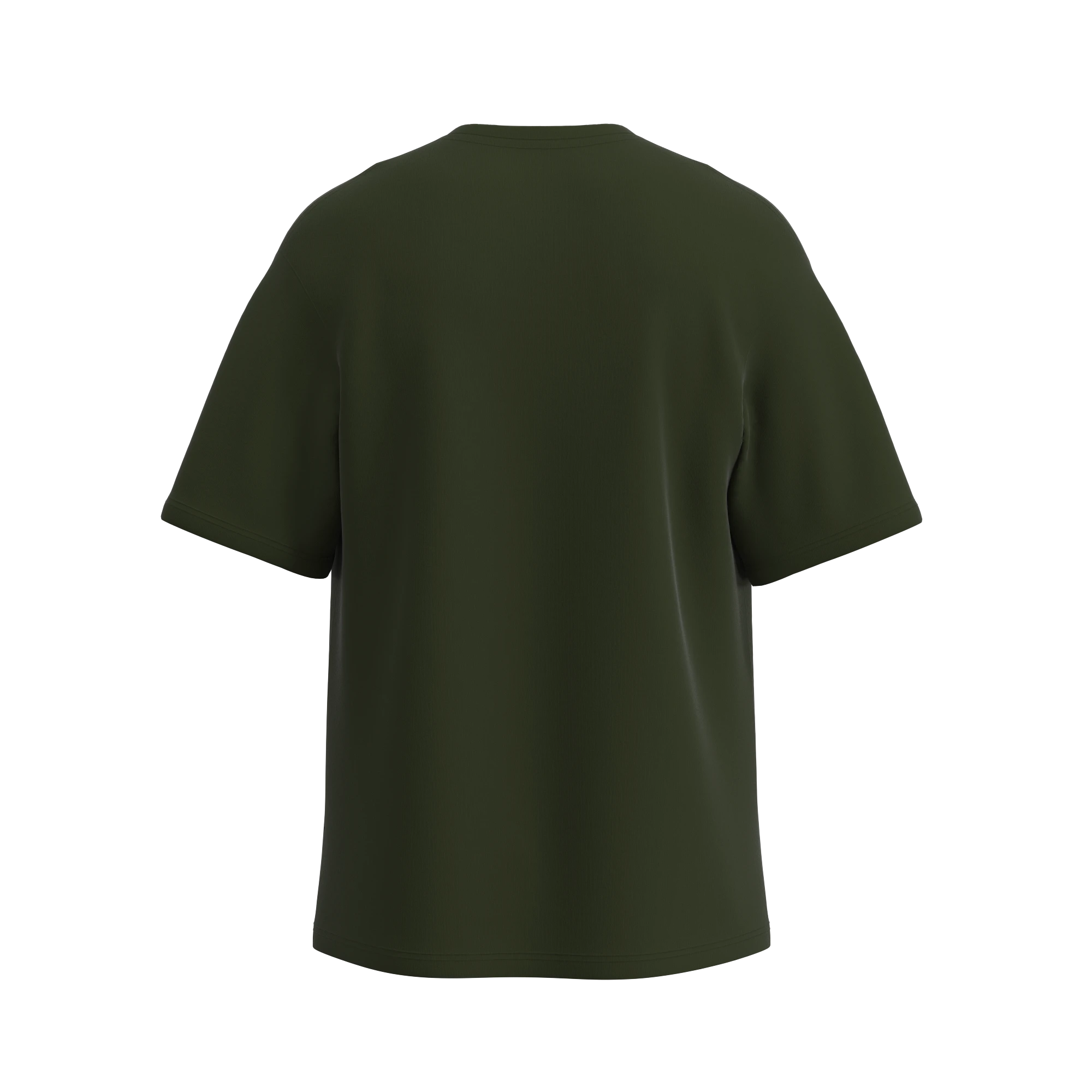 Khaki oversized men’s T-shirt by Man’s SET, soft cotton fabric with relaxed fit, back view
