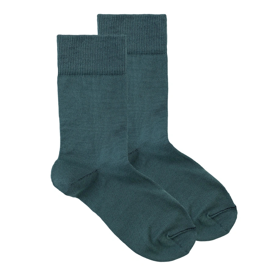 Crew Socken Winter Merino Wolle, Waldgrün