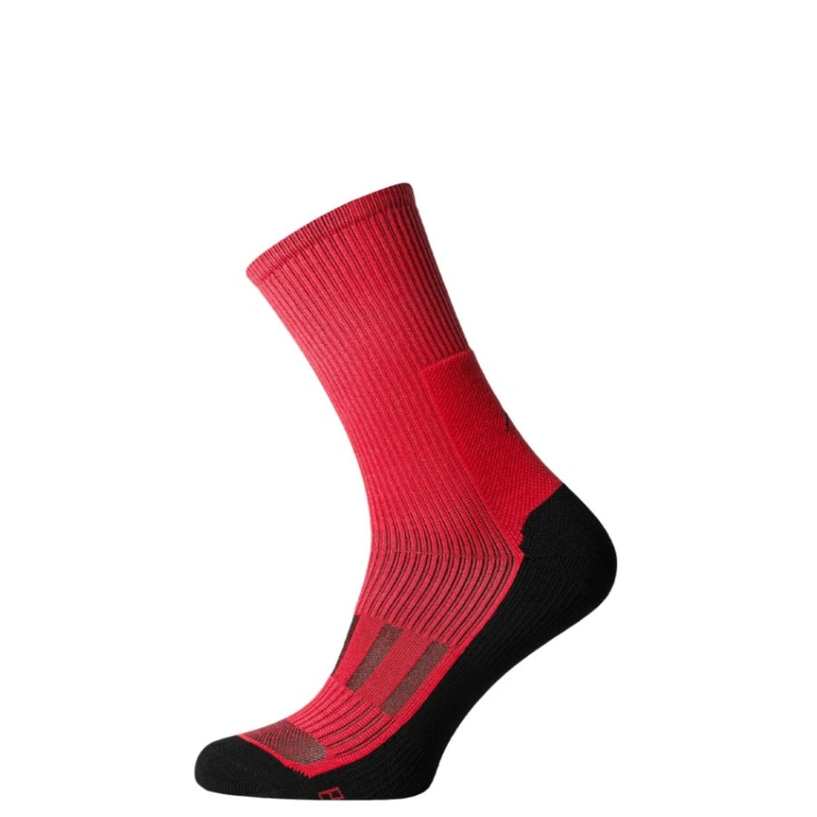 Crew Sock Demi-Saison isoliert mittelschwer+, rot und schwarz