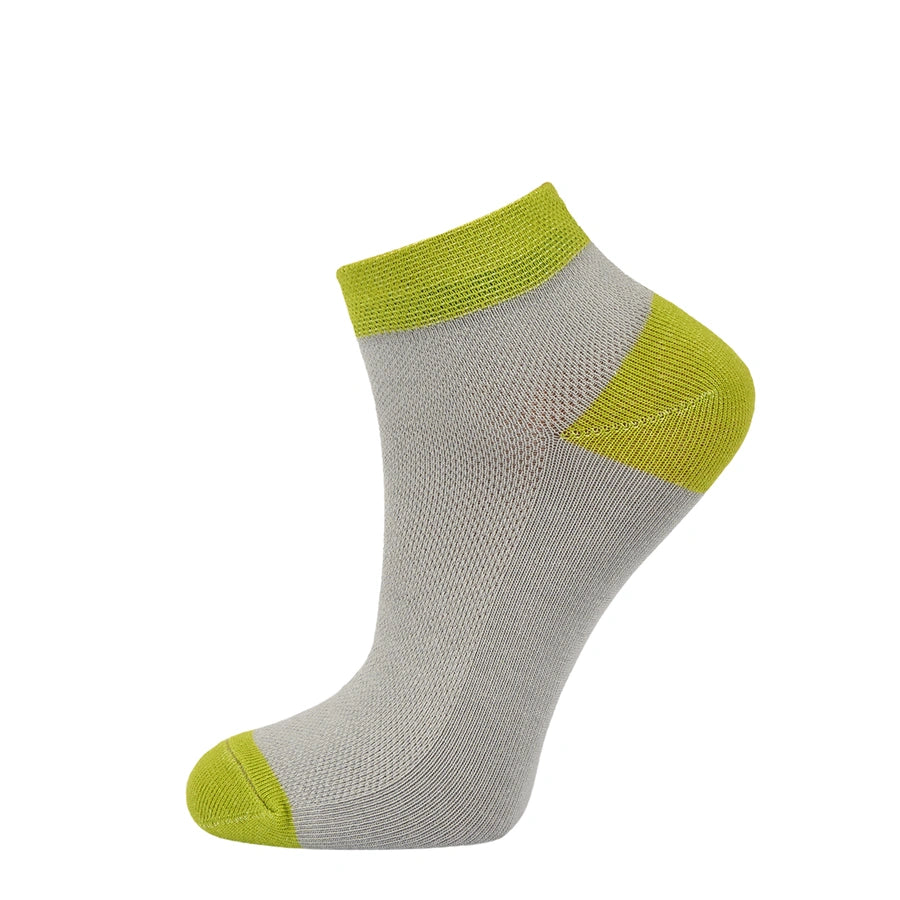 Chaussettes basses pour enfants, gris et vert