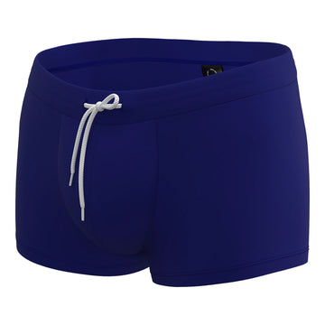 Man’s SET Anatomic Intimate 2.1 swim trunks in navy, anatomical men’s swimwear with drawstring, front view