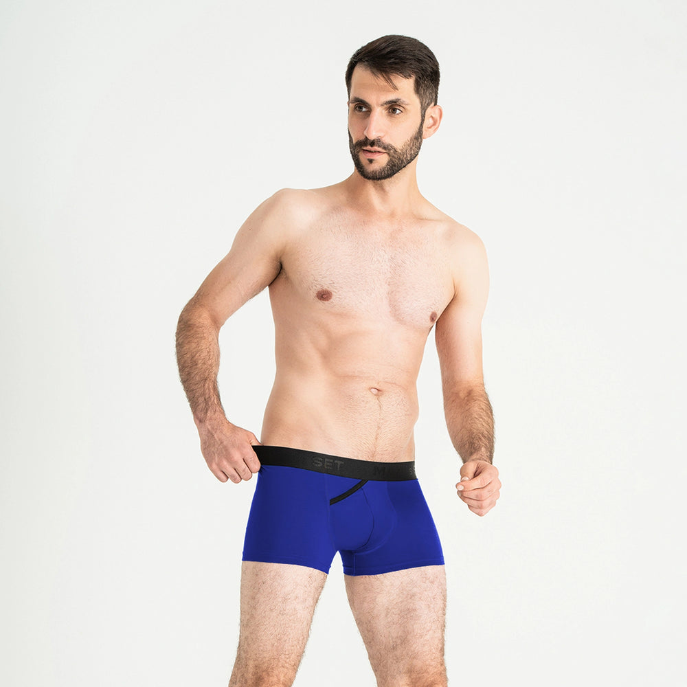 Men's Trunks FlexFit with Moisture Wicking in Electric Blue, On Model