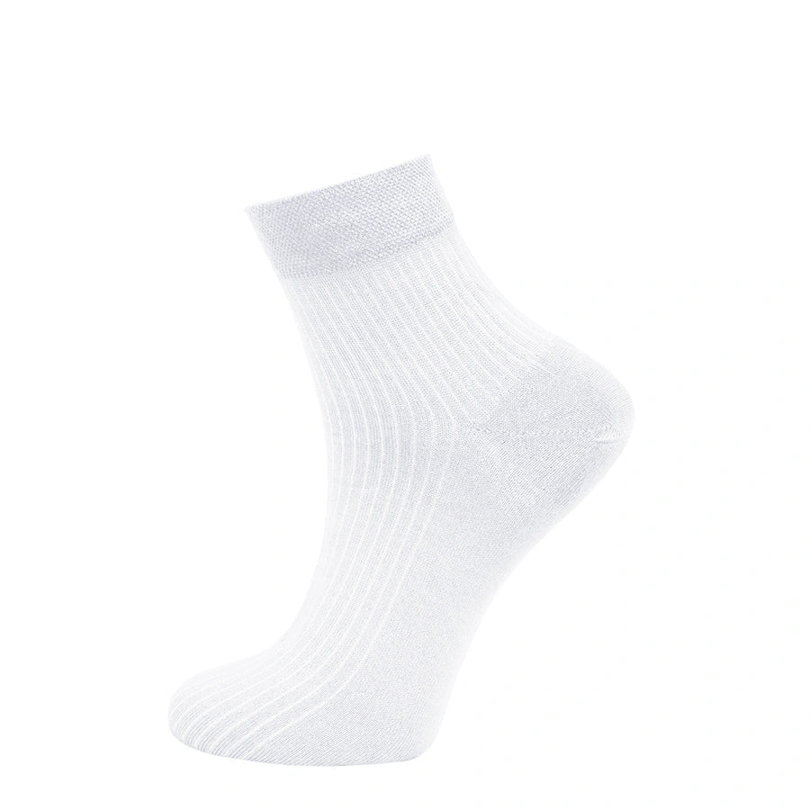 Middle Sock Bamboo, White