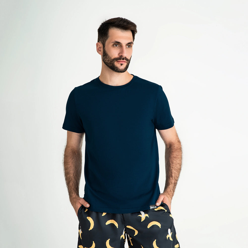 Camiseta de cuello redondo Super-soft Azul Marino