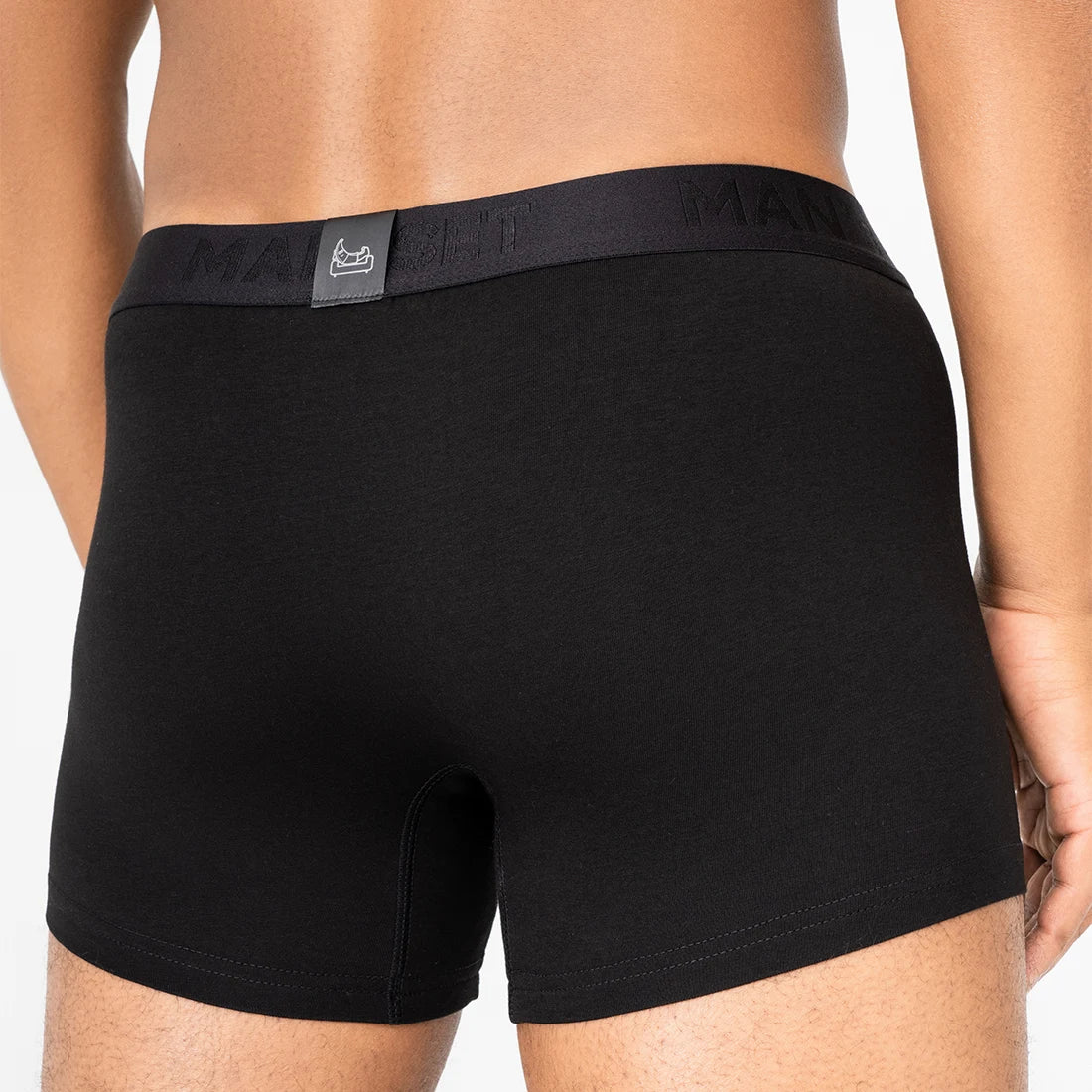 Man’s SET BreezeFlow trunk in black micromodal fabric, soft and breathable men’s underwear, back view