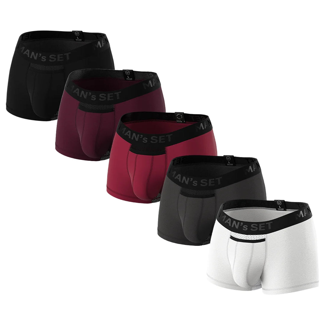 Men's Trunks AirFlow with Moisture-Wicking Mesh, 5-Pack, Flat Lay