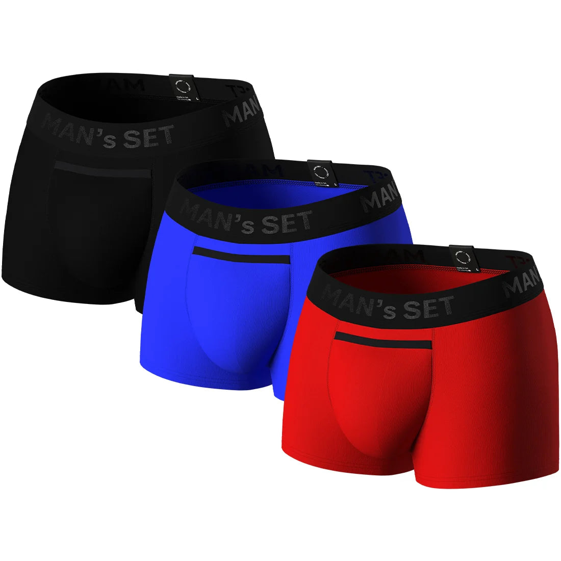 Men’s Trunks BreezeFlow with Moisture-Wicking Fabric in 3 Colors Pack, Flat Lay