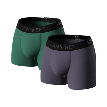 BreezeFlow Micromodal Trunks 4" 2-Pack, Forest Green/Graphite