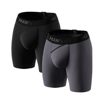 UltraSoft Boxer Briefs 7.6" 2-Pack, Black/Graphite