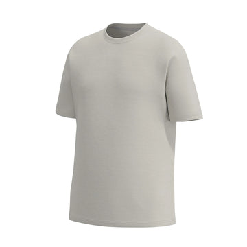 Almond oversized men’s T-shirt by Man’s SET in premium heavy cotton, angled front view