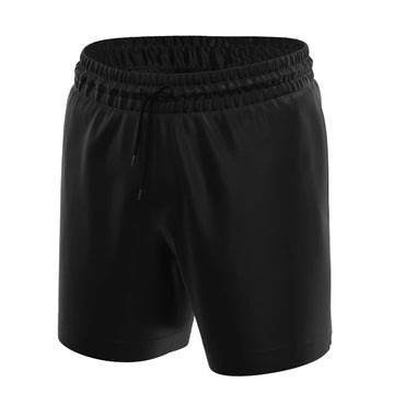 Man’s SET black men’s swim shorts with anatomical pouch lining, breathable quick-dry fabric, front view