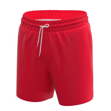 Man’s SET red anatomical men’s swim shorts with white drawstring and breathable mesh lining, front view