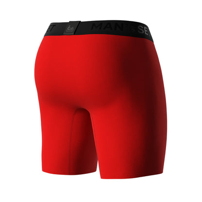 CoolCore Micromodal Boxer Briefs 6.7" OpenFly, Red