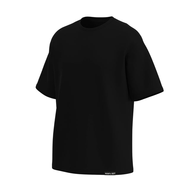 Soft Cotton Oversized T-Shirt, Black