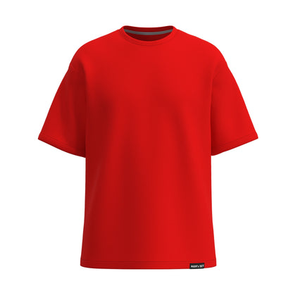 Soft Cotton Oversized T-Shirt, Red