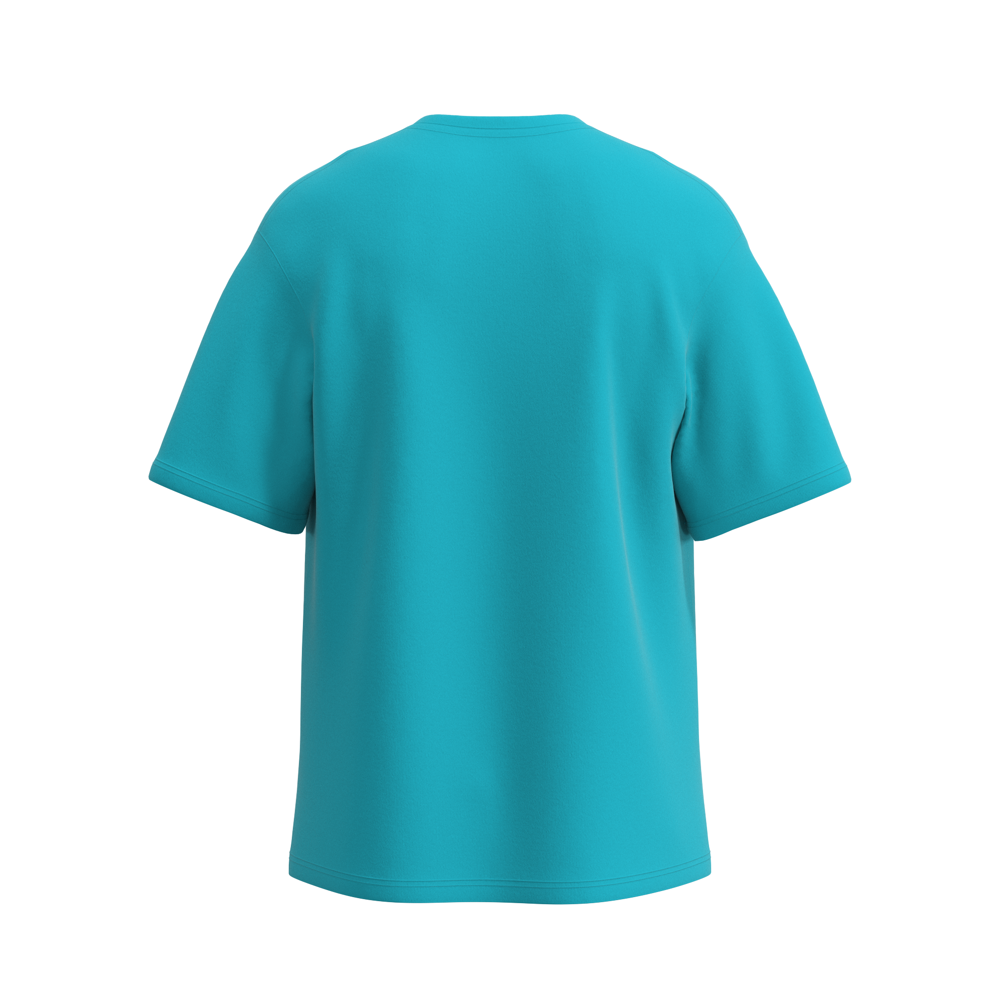 Dark mint oversized men’s T-shirt by Man’s SET, soft cotton fabric with relaxed cut, back view