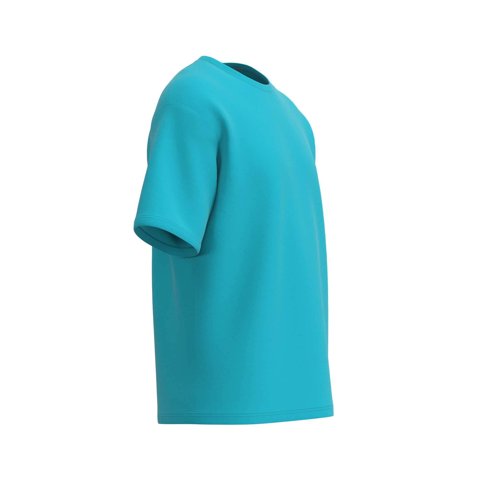 Dark mint oversized men’s T-shirt by Man’s SET, soft cotton fabric with loose sleeves, side view