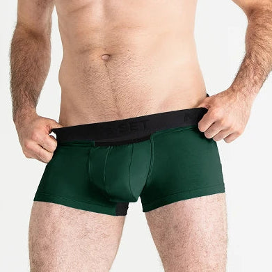 Men's Trunks AirFlow with open fly pouch in Forest Green On Model View