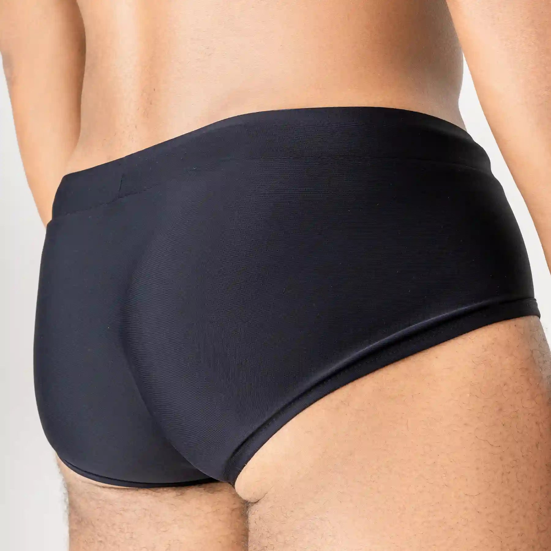 Man’s SET Anatomic Brief 2.1 black swimwear, supportive fit, back view