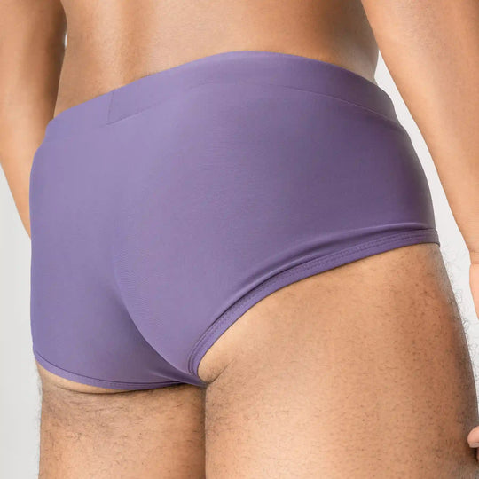 Man’s SET Anatomic Brief 2.1 gray and purple men’s swimwear, comfortable fit, back view