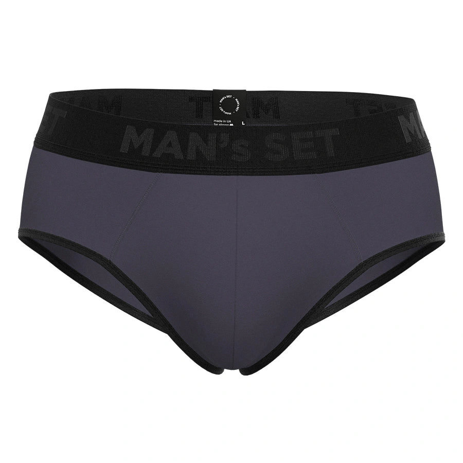 Men's CoolCore Micromodal Brief with no fly in Graphite Front View