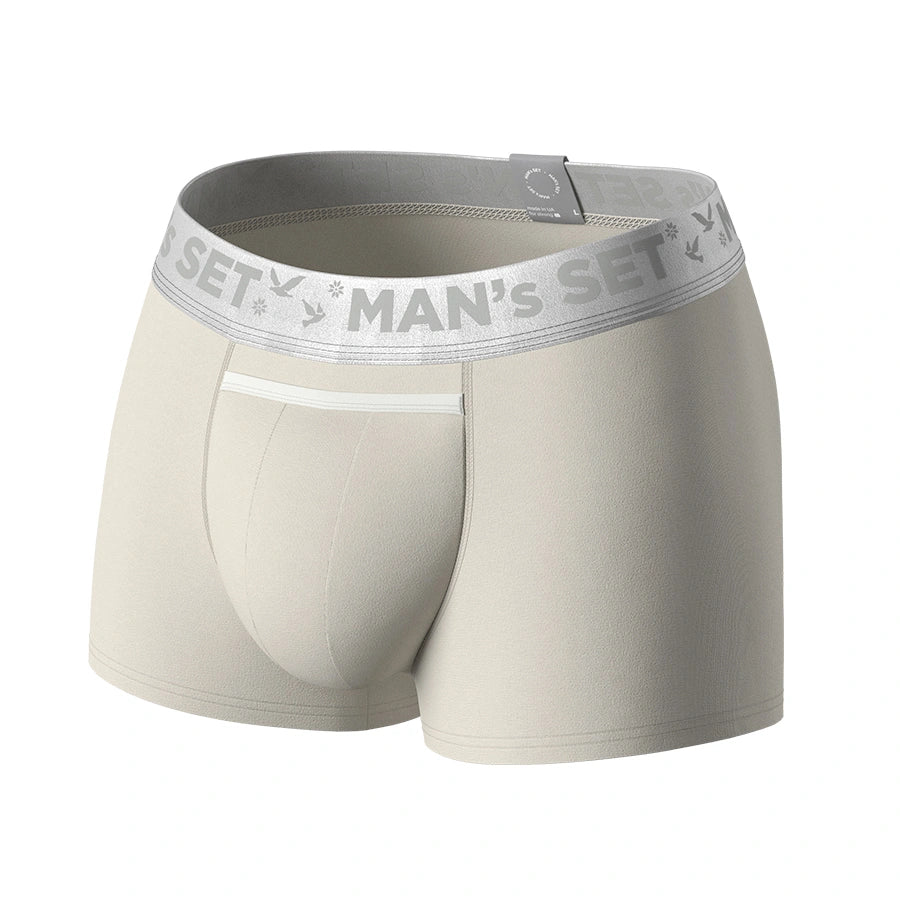 BreezeFlow Micromodal Trunk 3.6" Open Fly, Silver Series, Light Beige