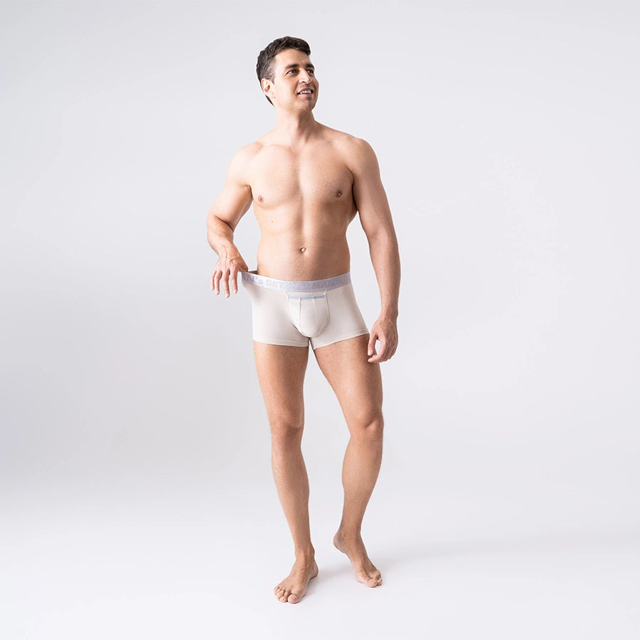 BreezeFlow Micromodal Trunk 3.6" Open Fly, Silver Series, Light Beige