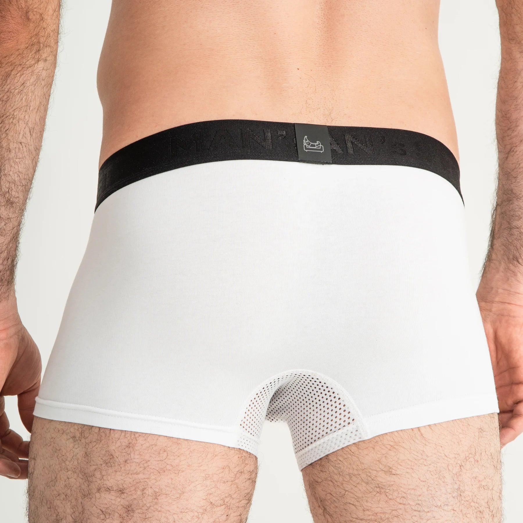 Men's Trunks AirFlow with Comfort Pouch in White, Back View