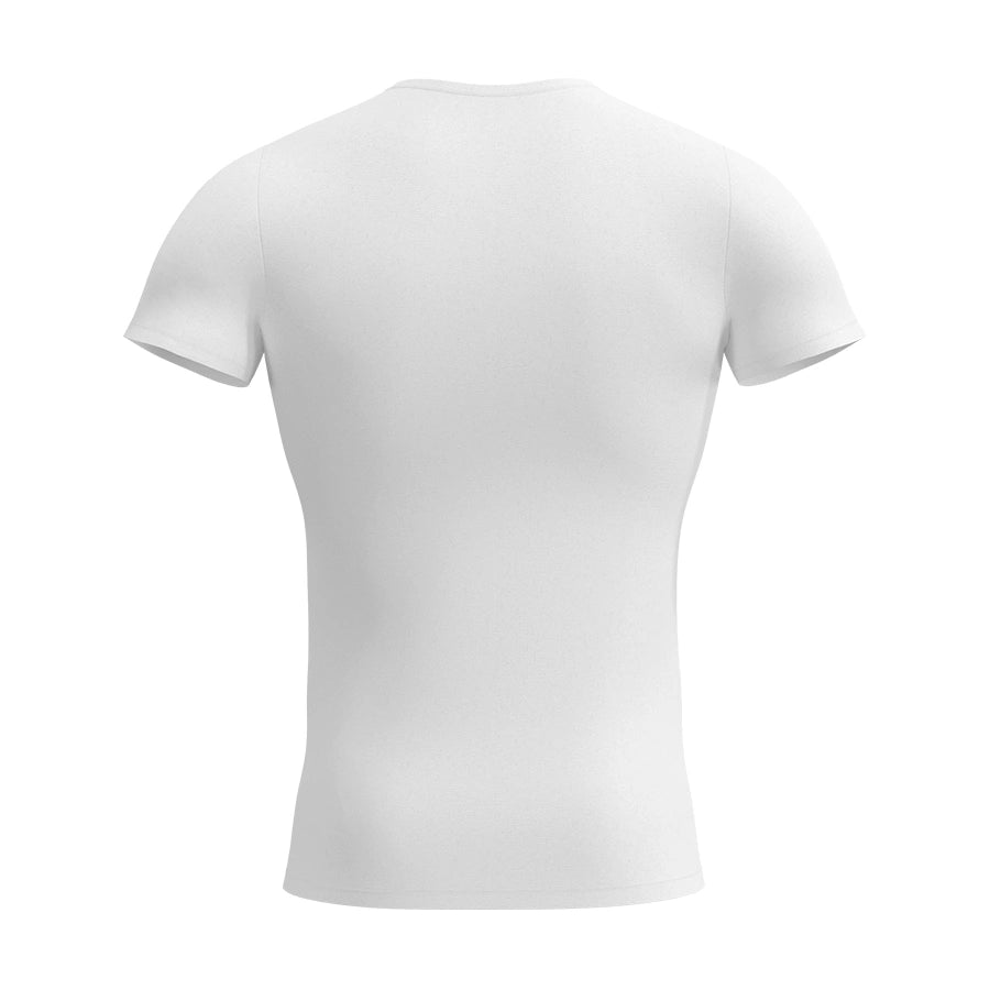 Man’s SET white undershirt T-shirt in 100% cotton, slim fit men’s base layer, back view