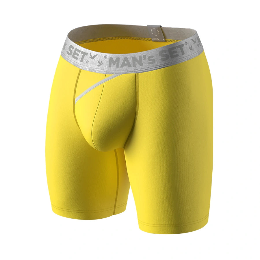 UltraSoft Boxer Brief 7.6" Open Fly, Silver Series, Yellow