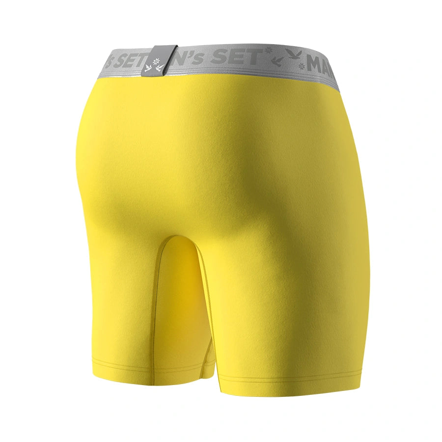 UltraSoft Boxer Brief 7.6" Open Fly, Silver Series, Yellow