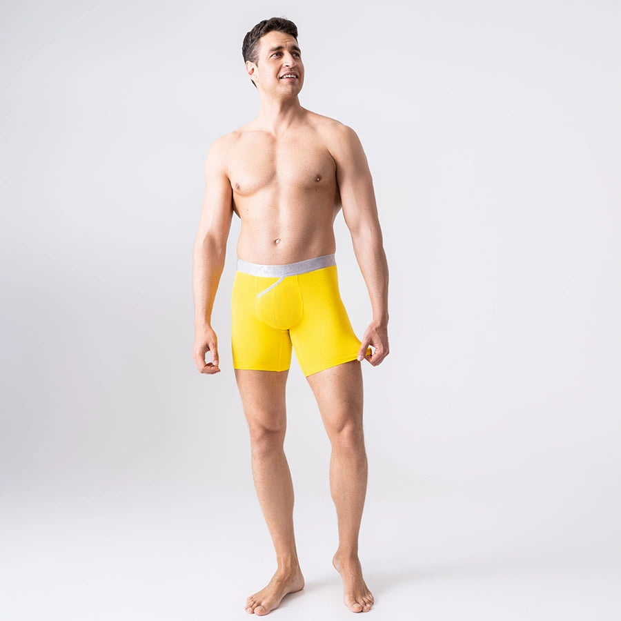 UltraSoft Boxer Brief 7.6" Open Fly, Silver Series, Yellow