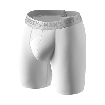 UltraSoft Boxer Brief 7.6" Open Fly, Silver Series, White