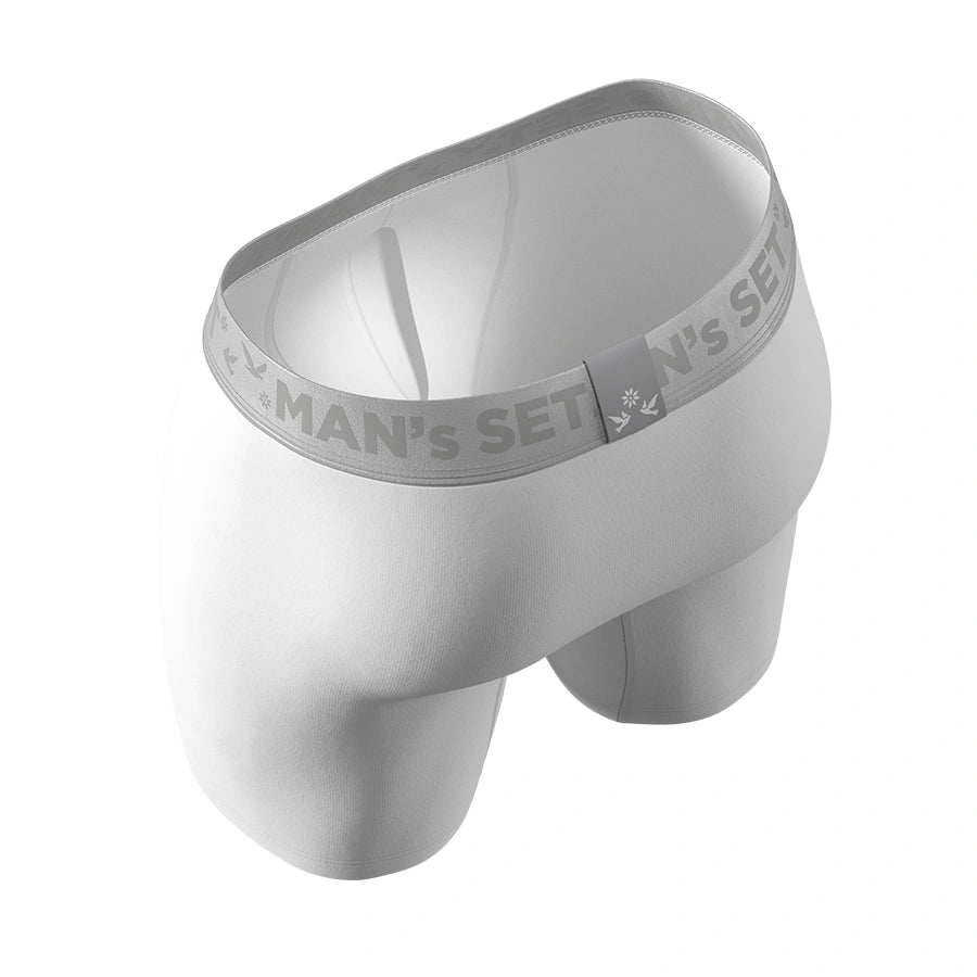 UltraSoft Boxer Brief 7.6" Open Fly, Silver Series, White