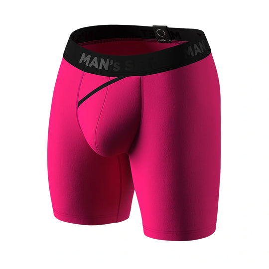 UltraSoft Boxer Brief 7.6" Open Fly, Raspberry