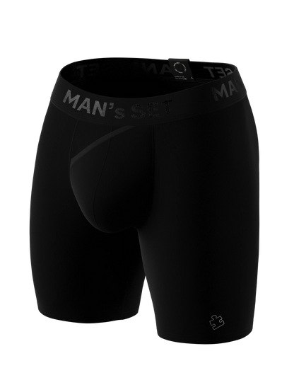 UltraSoft  Boxer Brief 7.6" OpenFly, Second Half Black