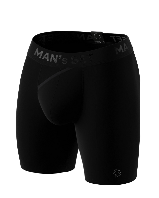 UltraSoft  Boxer Brief 7.6" OpenFly, Second Half Black