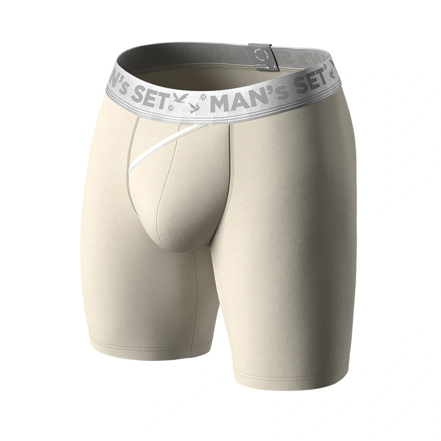 CoolCore Micromodal Boxer Brief 6.7" Open Fly, Silver Series, Light Beige