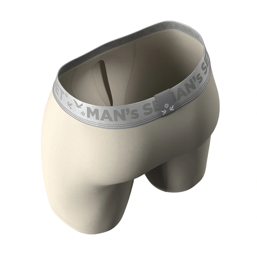 CoolCore Micromodal Boxer Brief 6.7" Open Fly, Silver Series, Light Beige