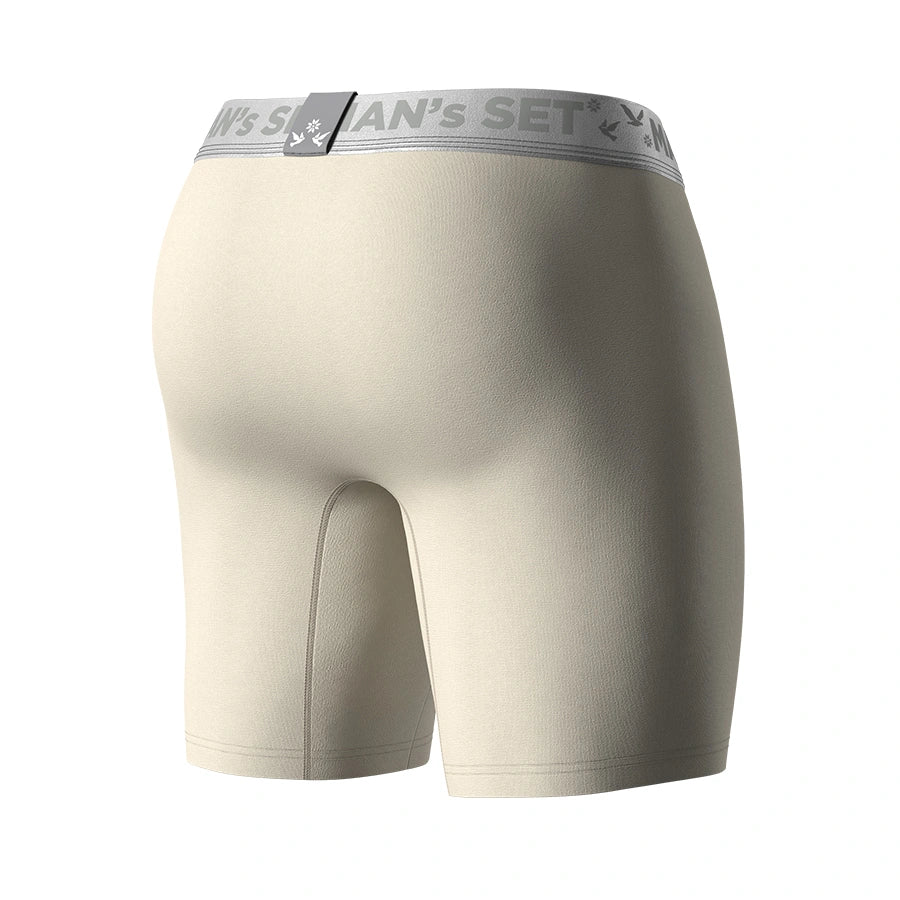 CoolCore Micromodal Boxer Brief 6.7" Open Fly, Silver Series, Light Beige