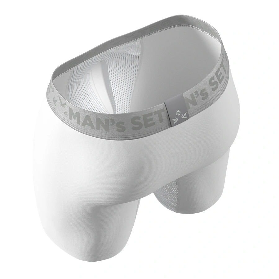 AirFlow Boxer Brief 7.6" Open Fly, Silver Series, White