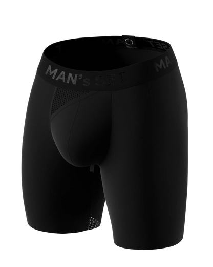 Men’s Anatomical Boxers Long w/Skew Fly Light Plus, Black