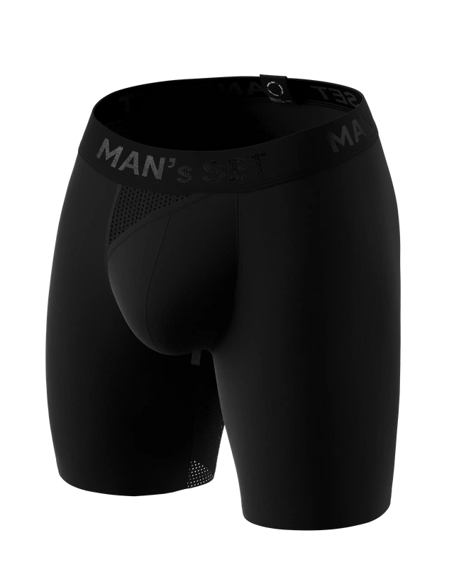 Men’s Anatomical Boxers Long w/Skew Fly Light Plus, Black