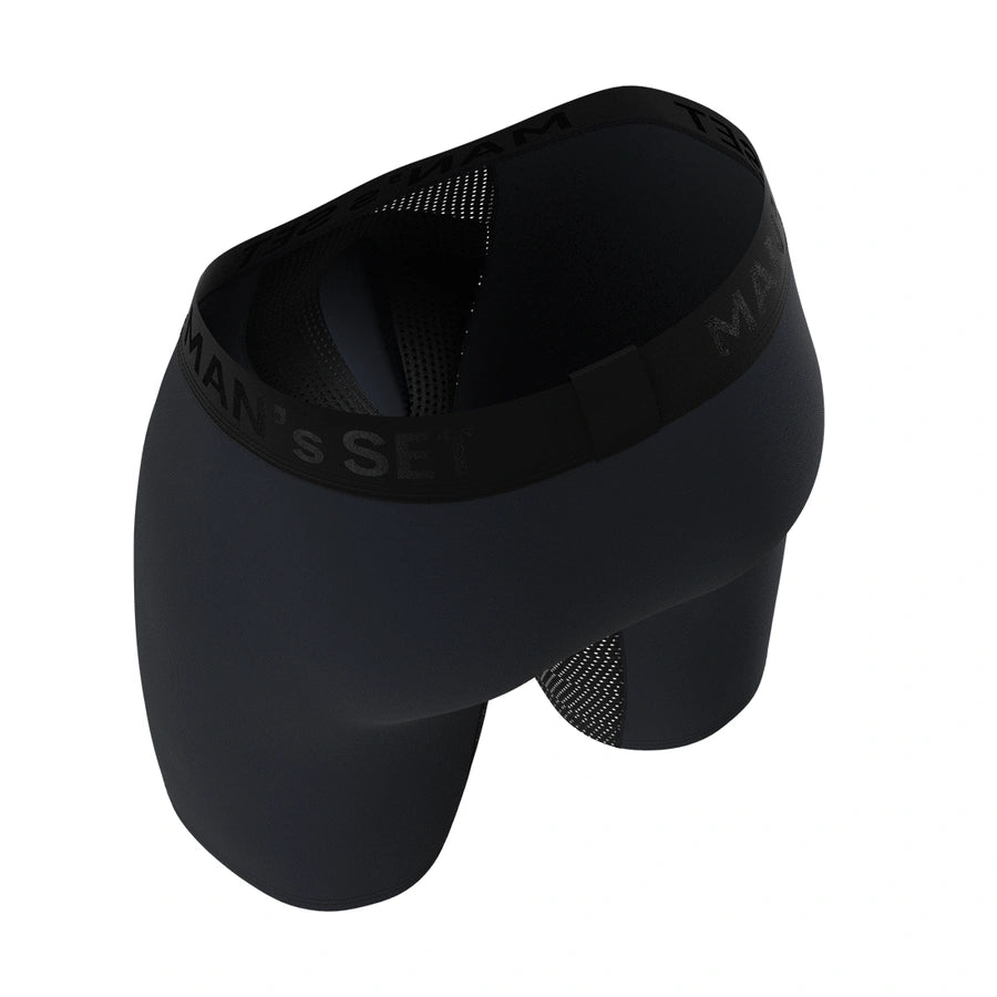 Men's AirFlow Boxer Brief with mesh angled fly in Navy Interior View