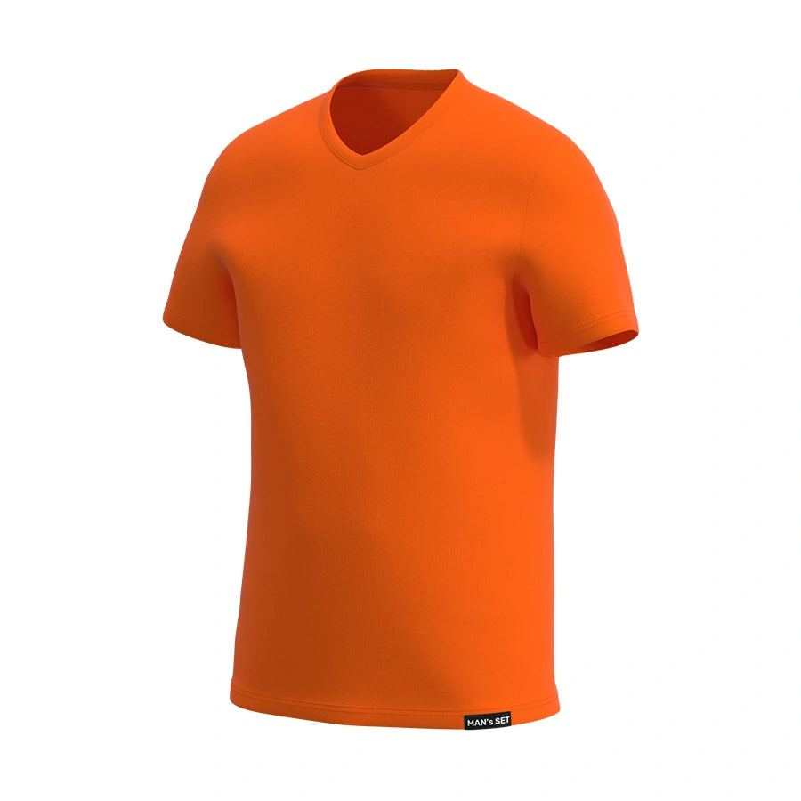 Basic V-neck Plus – Everyday Comfort & Style (4XL–8XL), Orange