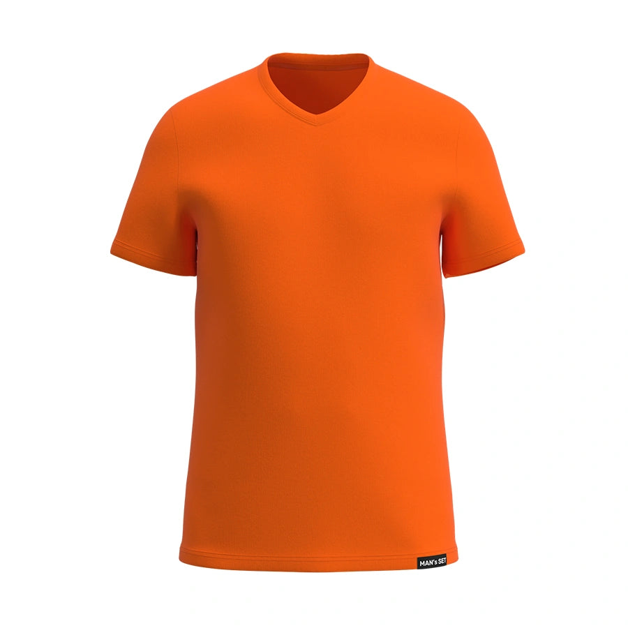 Camiseta tipo V suave, Naranja