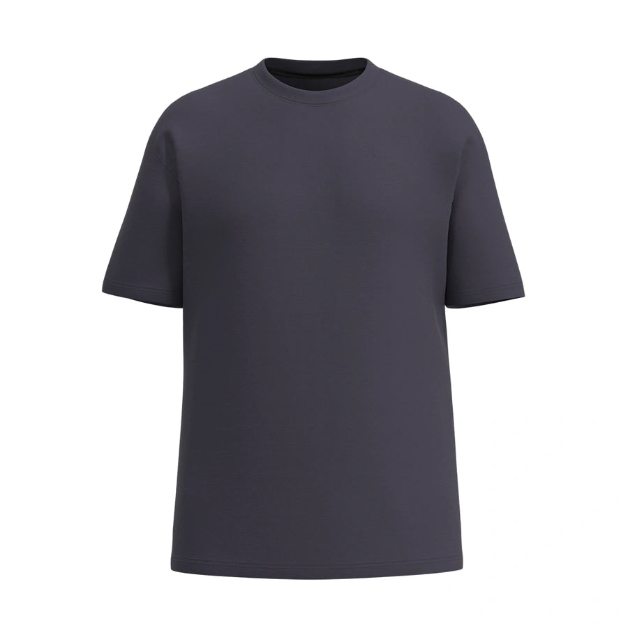Man’s SET premium oversized T-shirt in graphite, heavy cotton men’s tee, breathable and relaxed fit, front view