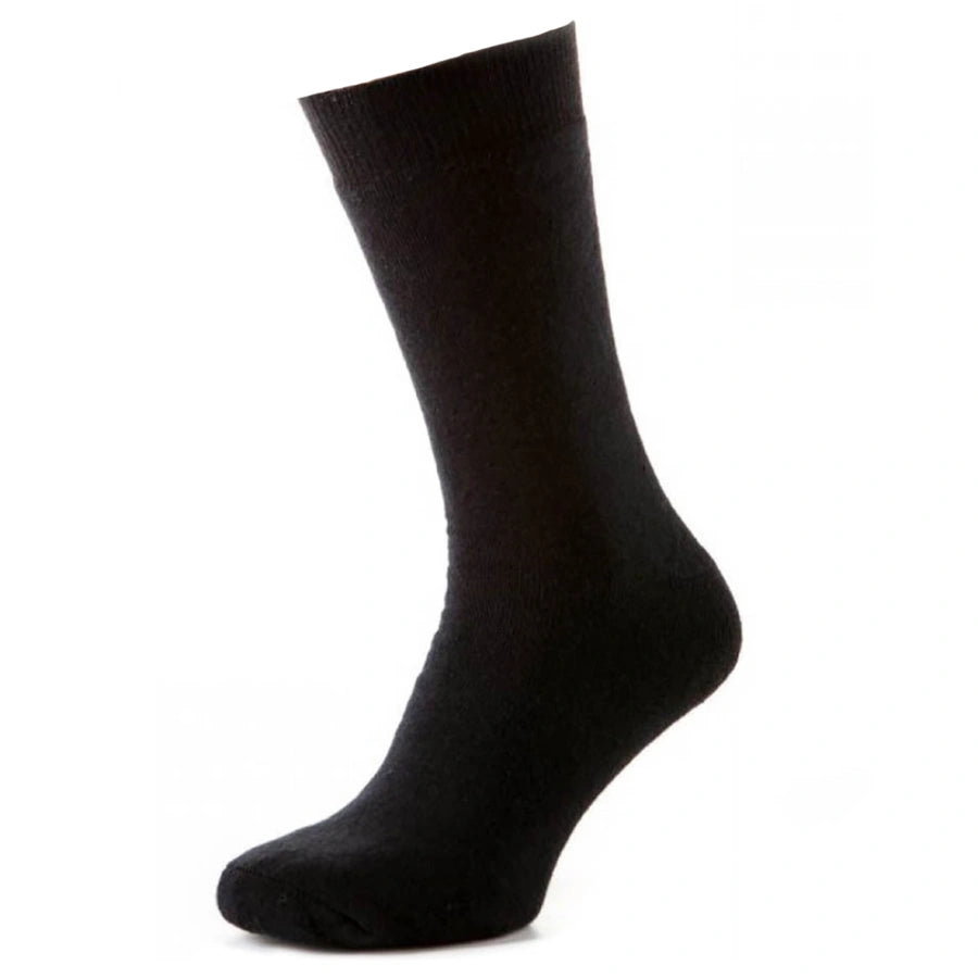 Man’s SET black men’s classic socks, warm cotton design for fall and winter, side view