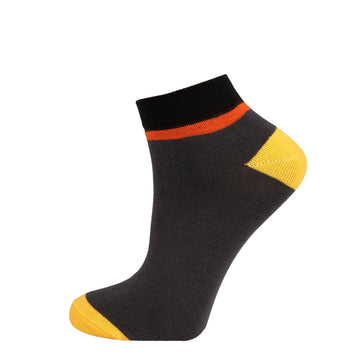 Low Cut Sock Kids, Graphite with Yellow